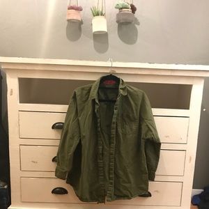 Army green oversized shirt